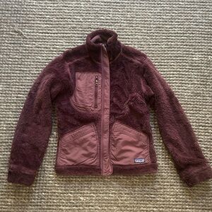 RARE Reversible Patagonia Maroon, Purple & Pink Fleece & Teddy Jacket